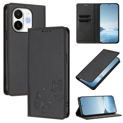 Strong Magnetic Dual Butterfly RFID Vegan Leather Phone Case, For Tecno Spark 40 Pro 4G, For Tecno Spark 40 4G, For Tecno Pova 7 Ultra 5G, For Tecno Pop 9 4G / Spark Go 1 / Spark Go 1S, For Tecno Camon 40 Pro 4G, For Tecno Camon 40 Premier             ...