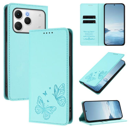 Strong Magnetic Dual Butterfly RFID Vegan Leather Phone Case, For Tecno Spark 40 Pro 4G, For Tecno Spark 40 4G, For Tecno Pova 7 Ultra 5G, For Tecno Pop 9 4G / Spark Go 1 / Spark Go 1S, For Tecno Camon 40 Pro 4G, For Tecno Camon 40 Premier             ...