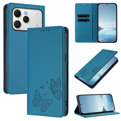 Strong Magnetic Dual Butterfly RFID Vegan Leather Phone Case, For Tecno Spark 40 Pro 4G, For Tecno Spark 40 4G, For Tecno Pova 7 Ultra 5G, For Tecno Pop 9 4G / Spark Go 1 / Spark Go 1S, For Tecno Camon 40 Pro 4G, For Tecno Camon 40 Premier             ...