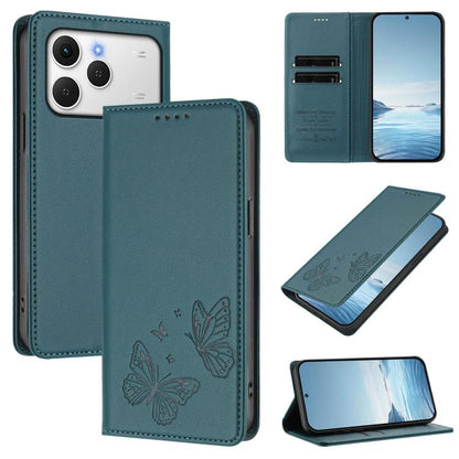Strong Magnetic Dual Butterfly RFID Vegan Leather Phone Case, For Tecno Spark 40 Pro 4G, For Tecno Spark 40 4G, For Tecno Pova 7 Ultra 5G, For Tecno Pop 9 4G / Spark Go 1 / Spark Go 1S, For Tecno Camon 40 Pro 4G, For Tecno Camon 40 Premier             ...