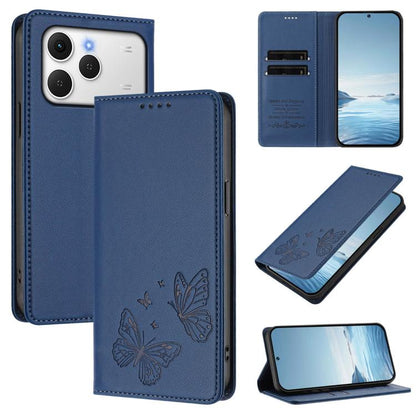 Strong Magnetic Dual Butterfly RFID Vegan Leather Phone Case, For Tecno Spark 40 Pro 4G, For Tecno Spark 40 4G, For Tecno Pova 7 Ultra 5G, For Tecno Pop 9 4G / Spark Go 1 / Spark Go 1S, For Tecno Camon 40 Pro 4G, For Tecno Camon 40 Premier             ...