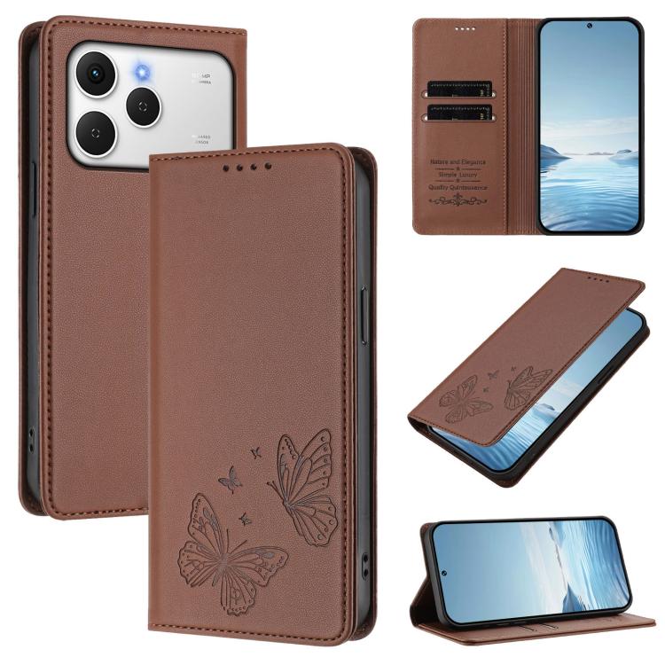 Strong Magnetic Dual Butterfly RFID Vegan Leather Phone Case, For Tecno Spark 40 Pro 4G, For Tecno Spark 40 4G, For Tecno Pova 7 Ultra 5G, For Tecno Pop 9 4G / Spark Go 1 / Spark Go 1S, For Tecno Camon 40 Pro 4G, For Tecno Camon 40 Premier             ...