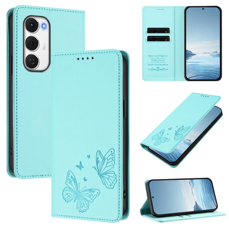 Strong Magnetic Dual Butterfly RFID Vegan Leather Phone Case, For Tecno Camon 50 Pro 4G, For Tecno Camon 50 4G, For Tecno Spark Go 3, For Tecno Spark Go 5G 2025 / Spark 40 5G, For Tecno Pova Slim / Tecno Spark Slim, For Tecno Spark 40C                 ...