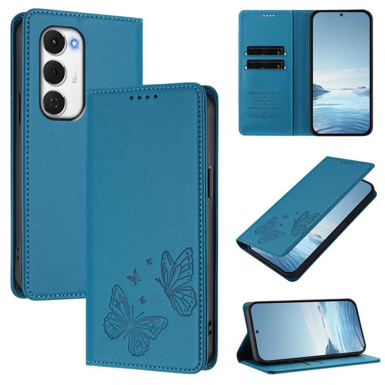 Strong Magnetic Dual Butterfly RFID Vegan Leather Phone Case, For Tecno Camon 50 Pro 4G, For Tecno Camon 50 4G, For Tecno Spark Go 3, For Tecno Spark Go 5G 2025 / Spark 40 5G, For Tecno Pova Slim / Tecno Spark Slim, For Tecno Spark 40C                 ...