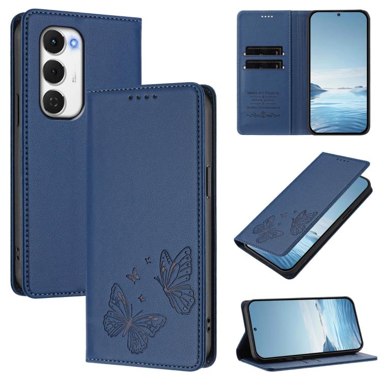 Strong Magnetic Dual Butterfly RFID Vegan Leather Phone Case, For Tecno Camon 50 Pro 4G, For Tecno Camon 50 4G, For Tecno Spark Go 3, For Tecno Spark Go 5G 2025 / Spark 40 5G, For Tecno Pova Slim / Tecno Spark Slim, For Tecno Spark 40C                 ...