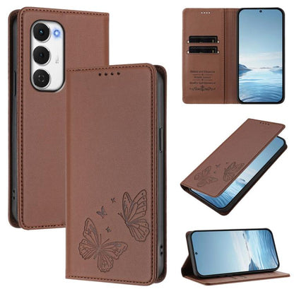 Strong Magnetic Dual Butterfly RFID Vegan Leather Phone Case, For Tecno Camon 50 Pro 4G, For Tecno Camon 50 4G, For Tecno Spark Go 3, For Tecno Spark Go 5G 2025 / Spark 40 5G, For Tecno Pova Slim / Tecno Spark Slim, For Tecno Spark 40C                 ...