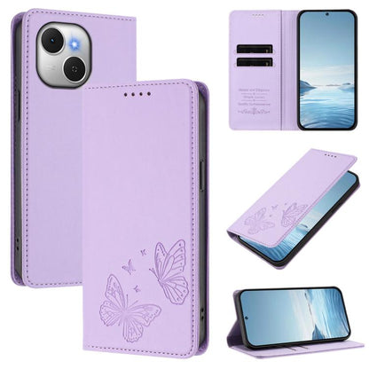 Strong Magnetic Dual Butterfly RFID Vegan Leather Phone Case, For Tecno Camon 50 Pro 4G, For Tecno Camon 50 4G, For Tecno Spark Go 3, For Tecno Spark Go 5G 2025 / Spark 40 5G, For Tecno Pova Slim / Tecno Spark Slim, For Tecno Spark 40C                 ...