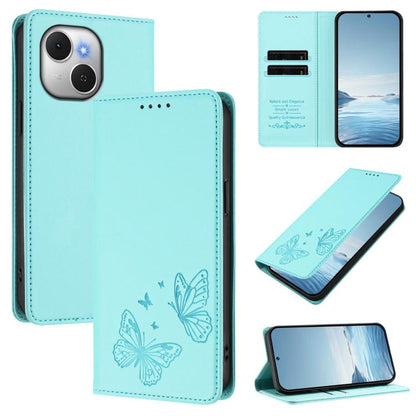 Strong Magnetic Dual Butterfly RFID Vegan Leather Phone Case, For Tecno Camon 50 Pro 4G, For Tecno Camon 50 4G, For Tecno Spark Go 3, For Tecno Spark Go 5G 2025 / Spark 40 5G, For Tecno Pova Slim / Tecno Spark Slim, For Tecno Spark 40C                 ...