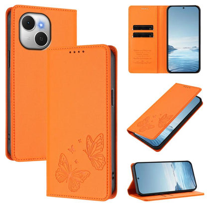 Strong Magnetic Dual Butterfly RFID Vegan Leather Phone Case, For Tecno Camon 50 Pro 4G, For Tecno Camon 50 4G, For Tecno Spark Go 3, For Tecno Spark Go 5G 2025 / Spark 40 5G, For Tecno Pova Slim / Tecno Spark Slim, For Tecno Spark 40C                 ...