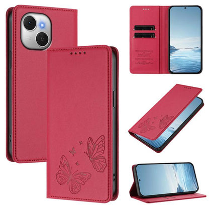 Strong Magnetic Dual Butterfly RFID Vegan Leather Phone Case, For Tecno Camon 50 Pro 4G, For Tecno Camon 50 4G, For Tecno Spark Go 3, For Tecno Spark Go 5G 2025 / Spark 40 5G, For Tecno Pova Slim / Tecno Spark Slim, For Tecno Spark 40C                 ...