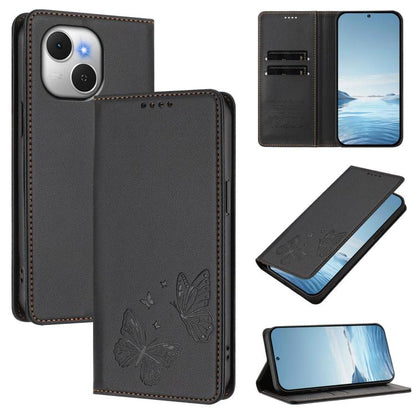 Strong Magnetic Dual Butterfly RFID Vegan Leather Phone Case, For Tecno Camon 50 Pro 4G, For Tecno Camon 50 4G, For Tecno Spark Go 3, For Tecno Spark Go 5G 2025 / Spark 40 5G, For Tecno Pova Slim / Tecno Spark Slim, For Tecno Spark 40C                 ...