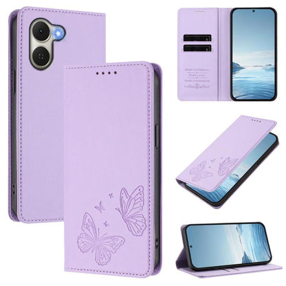 Strong Magnetic Dual Butterfly RFID Vegan Leather Phone Case, For Tecno Camon 50 Pro 4G, For Tecno Camon 50 4G, For Tecno Spark Go 3, For Tecno Spark Go 5G 2025 / Spark 40 5G, For Tecno Pova Slim / Tecno Spark Slim, For Tecno Spark 40C                 ...