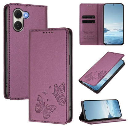 Strong Magnetic Dual Butterfly RFID Vegan Leather Phone Case, For Tecno Camon 50 Pro 4G, For Tecno Camon 50 4G, For Tecno Spark Go 3, For Tecno Spark Go 5G 2025 / Spark 40 5G, For Tecno Pova Slim / Tecno Spark Slim, For Tecno Spark 40C                 ...