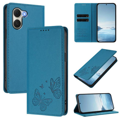 Strong Magnetic Dual Butterfly RFID Vegan Leather Phone Case, For Tecno Camon 50 Pro 4G, For Tecno Camon 50 4G, For Tecno Spark Go 3, For Tecno Spark Go 5G 2025 / Spark 40 5G, For Tecno Pova Slim / Tecno Spark Slim, For Tecno Spark 40C                 ...