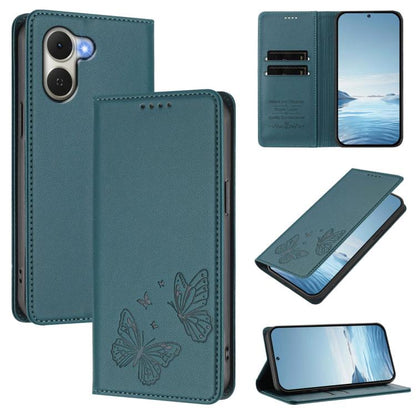 Strong Magnetic Dual Butterfly RFID Vegan Leather Phone Case, For Tecno Camon 50 Pro 4G, For Tecno Camon 50 4G, For Tecno Spark Go 3, For Tecno Spark Go 5G 2025 / Spark 40 5G, For Tecno Pova Slim / Tecno Spark Slim, For Tecno Spark 40C                 ...