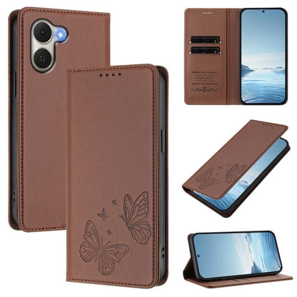 Strong Magnetic Dual Butterfly RFID Vegan Leather Phone Case, For Tecno Camon 50 Pro 4G, For Tecno Camon 50 4G, For Tecno Spark Go 3, For Tecno Spark Go 5G 2025 / Spark 40 5G, For Tecno Pova Slim / Tecno Spark Slim, For Tecno Spark 40C                 ...