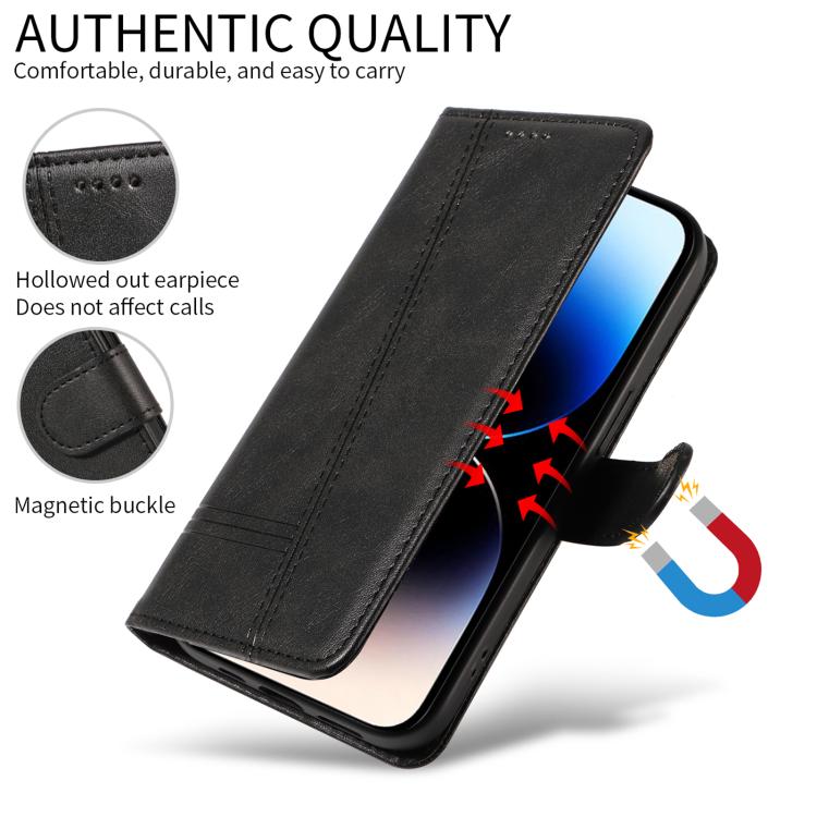 T-type Stitch Leather Phone Case, For Realme 16 Pro+ 5G Global, For Realme 16 Pro 5G Global