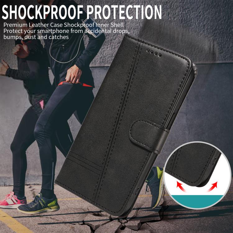 T-type Stitch Leather Phone Case, For Realme 16 Pro+ 5G Global, For Realme 16 Pro 5G Global