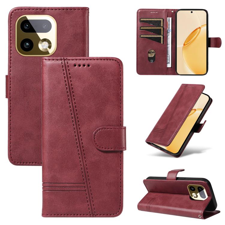 T-type Stitch Leather Phone Case, For Realme 16 Pro+ 5G Global, For Realme 16 Pro 5G Global