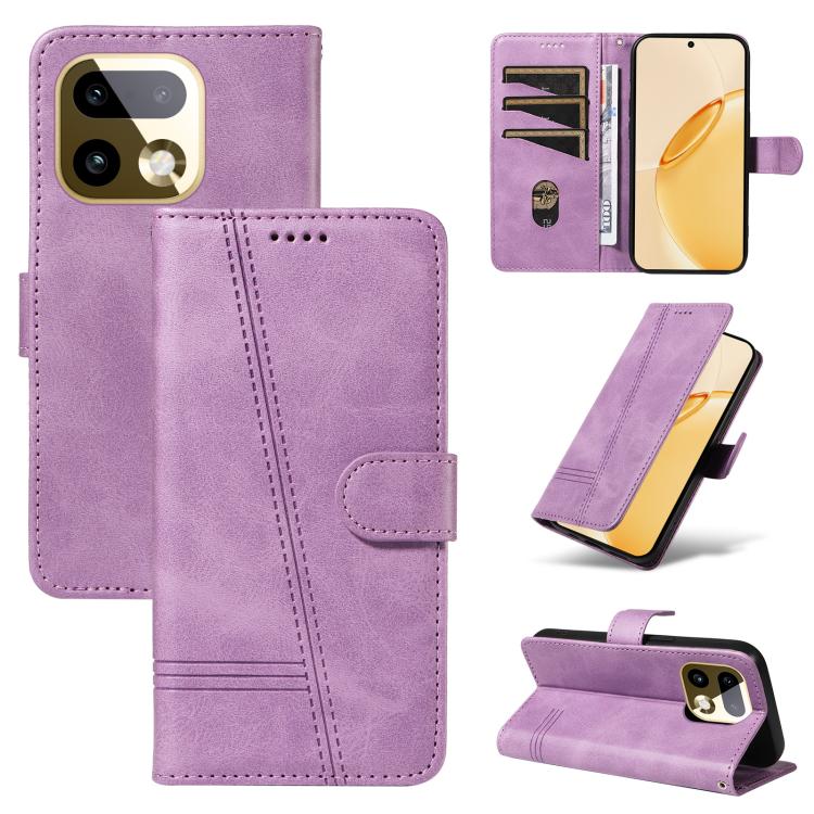 T-type Stitch Leather Phone Case, For Realme 16 Pro+ 5G Global, For Realme 16 Pro 5G Global