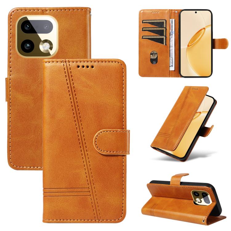 T-type Stitch Leather Phone Case, For Realme 16 Pro+ 5G Global, For Realme 16 Pro 5G Global
