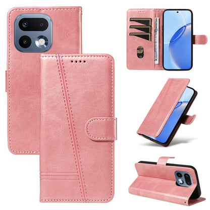 T-type Stitch Leather Phone Case, For Realme 16 Pro+ 5G Global, For Realme 16 Pro 5G Global