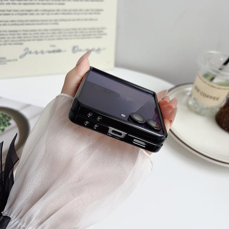 Integrated Magnetic Axis Solid Color Leather Texture Phone Case with Magnetic Ring, For Samsung Galaxy Z Flip7