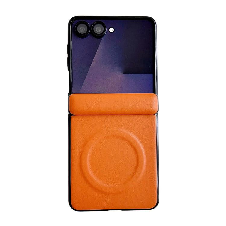 Integrated Magnetic Axis Solid Color Leather Texture Phone Case with Magnetic Ring, For Galaxy Z Fold8 5G, For Samsung Galaxy Z Flip7