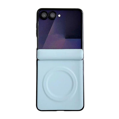 Integrated Magnetic Axis Solid Color Leather Texture Phone Case with Magnetic Ring, For Galaxy Z Fold8 5G, For Samsung Galaxy Z Flip7