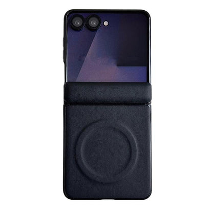 Integrated Magnetic Axis Solid Color Leather Texture Phone Case with Magnetic Ring, For Galaxy Z Fold8 5G, For Samsung Galaxy Z Flip7