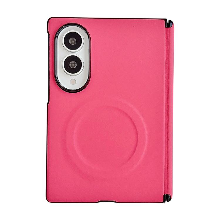 Integrated Magnetic Axis Solid Color Leather Texture Phone Case with Magnetic Ring, For Galaxy Z Fold8 5G, For Samsung Galaxy Z Flip7