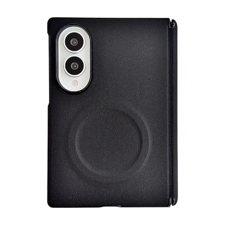Integrated Magnetic Axis Solid Color Leather Texture Phone Case with Magnetic Ring, For Galaxy Z Fold8 5G, For Samsung Galaxy Z Flip7