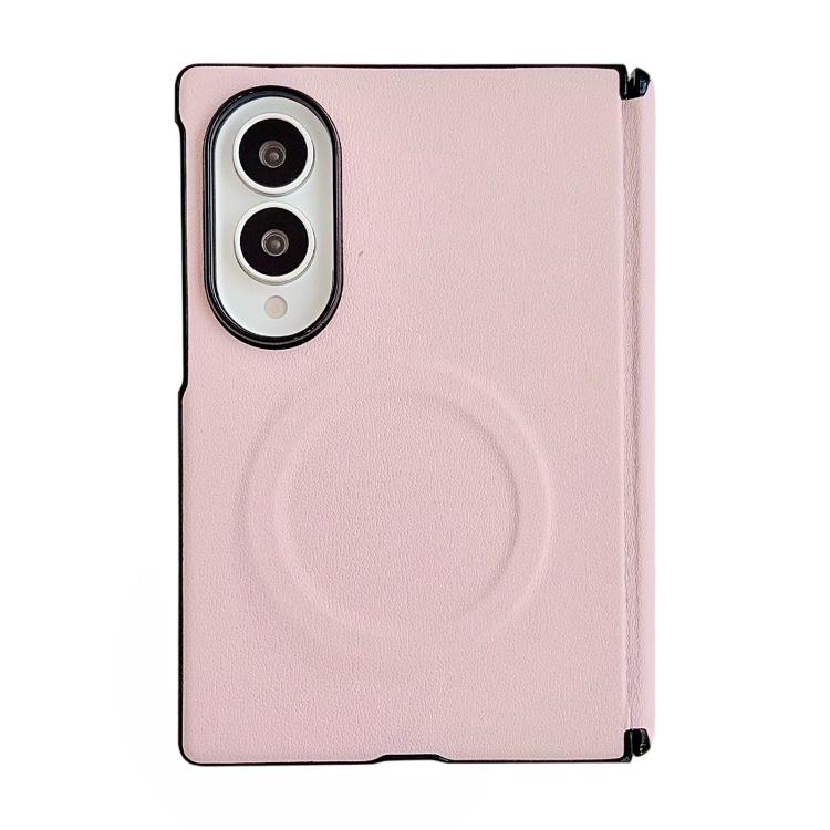 Integrated Magnetic Axis Solid Color Leather Texture Phone Case with Magnetic Ring, For Galaxy Z Fold8 5G, For Samsung Galaxy Z Flip7