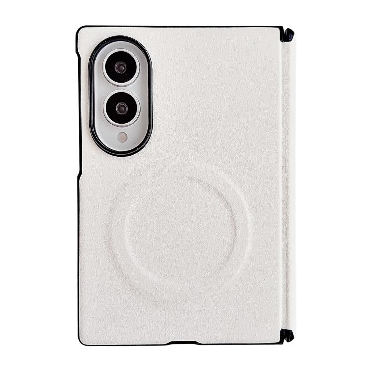Integrated Magnetic Axis Solid Color Leather Texture Phone Case with Magnetic Ring, For Galaxy Z Fold8 5G, For Samsung Galaxy Z Flip7
