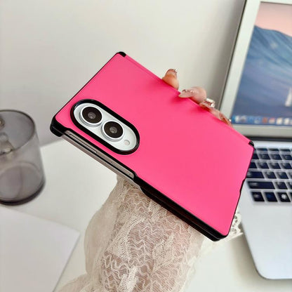 Integrated Magnetic Axis Solid Color Leather Texture Phone Case, For Galaxy Z Fold8 5G, For Samsung Galaxy Z Flip7