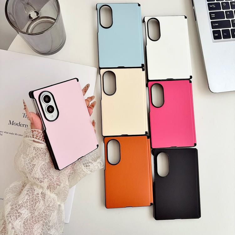 Integrated Magnetic Axis Solid Color Leather Texture Phone Case, For Galaxy Z Fold8 5G, For Samsung Galaxy Z Flip7