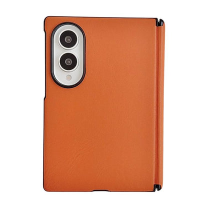 Integrated Magnetic Axis Solid Color Leather Texture Phone Case, For Galaxy Z Fold8 5G, For Samsung Galaxy Z Flip7