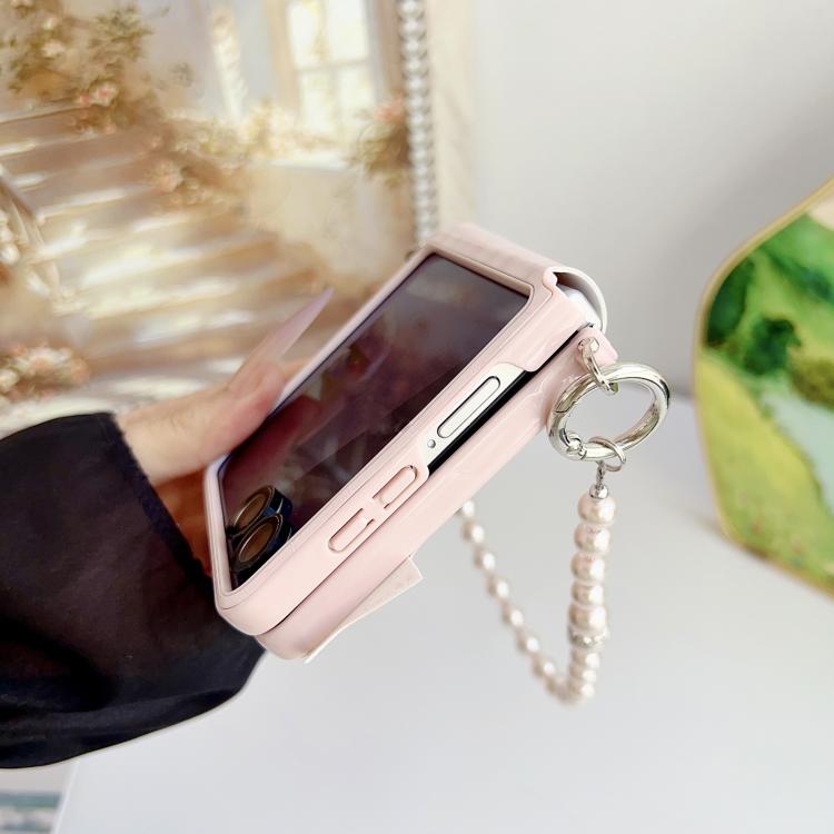 Crocodile Pattern Side Buckle PC Phone Case with DIY Bead Chain, For Samsung Galaxy Z Flip6 5G / Flip7 FE, For Samsung Galaxy Z Flip7 5G, For Samsung Galaxy Z Flip5 5G