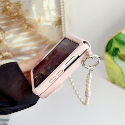Crocodile Pattern Side Buckle PC Phone Case with DIY Bead Chain, For Samsung Galaxy Z Flip6 5G / Flip7 FE, For Samsung Galaxy Z Flip7 5G, For Samsung Galaxy Z Flip5 5G