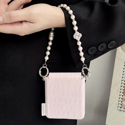 Crocodile Pattern Side Buckle PC Phone Case with DIY Bead Chain, For Samsung Galaxy Z Flip6 5G / Flip7 FE, For Samsung Galaxy Z Flip7 5G, For Samsung Galaxy Z Flip5 5G