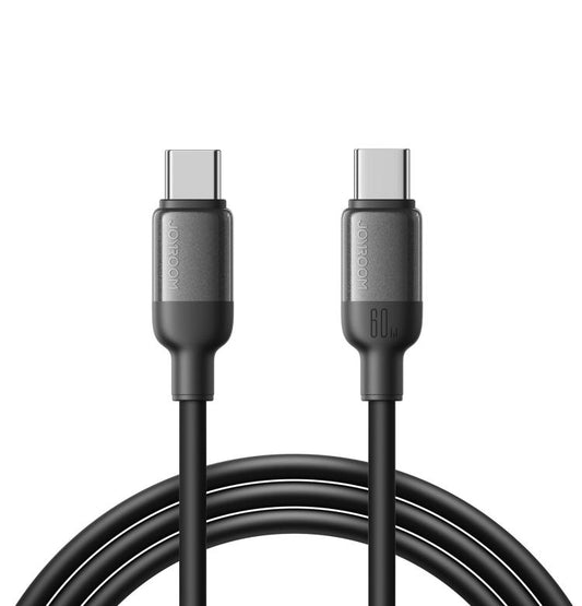كابل بيانات وشحن سريع من سلسلة JOYROOM S-A62 Lively بقدرة 60 واط، من نوع USB-C / Type-C إلى USB-C / Type-C، طوله 1.2 متر.
