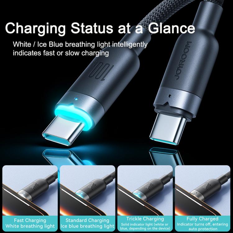JOYROOM S-A63 StarWay Series 1.2m 100W Type-C to Type-C Auto Power-Off Fast Charging Data Cable, Type-C to Type-C