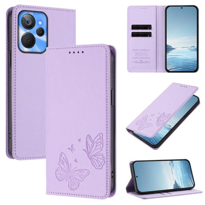 Strong Magnetic Dual Butterfly RFID Vegan Leather Phone Case, For Realme C53 / C53 India / C51 / Note 50, For Realme 11 5G / 11x / C67 5G / Narzo 60x, For Realme 11 4G, For Realme GT5 / GT5 240W, For Realme Narzo 60 Pro, For Realme C65 4G              ...