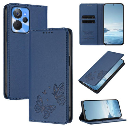 Strong Magnetic Dual Butterfly RFID Vegan Leather Phone Case, For Realme C53 / C53 India / C51 / Note 50, For Realme 11 5G / 11x / C67 5G / Narzo 60x, For Realme 11 4G, For Realme GT5 / GT5 240W, For Realme Narzo 60 Pro, For Realme C65 4G              ...