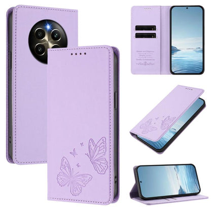 Strong Magnetic Dual Butterfly RFID Vegan Leather Phone Case, For Realme GT7 Pro / GT7 Pro Racing, For Realme C63 5G, For Realme 13 5G / 12 5G / 12x / 12x India, For Realme 13+, For Realme 13 4G / 12 4G / 12+ / Narzo 70 / P1                            ...