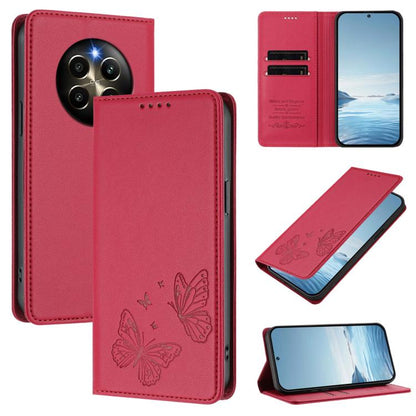 Strong Magnetic Dual Butterfly RFID Vegan Leather Phone Case, For Realme GT7 Pro / GT7 Pro Racing, For Realme C63 5G, For Realme 13 5G / 12 5G / 12x / 12x India, For Realme 13+, For Realme 13 4G / 12 4G / 12+ / Narzo 70 / P1                            ...