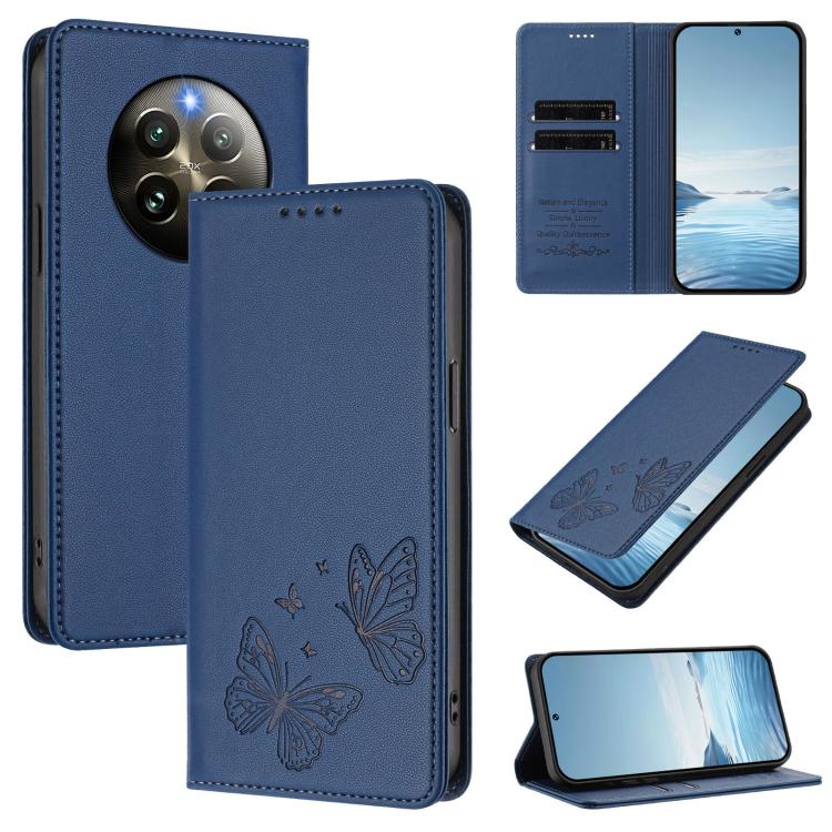 Strong Magnetic Dual Butterfly RFID Vegan Leather Phone Case, For Realme GT7 Pro / GT7 Pro Racing, For Realme C63 5G, For Realme 13 5G / 12 5G / 12x / 12x India, For Realme 13+, For Realme 13 4G / 12 4G / 12+ / Narzo 70 / P1                            ...