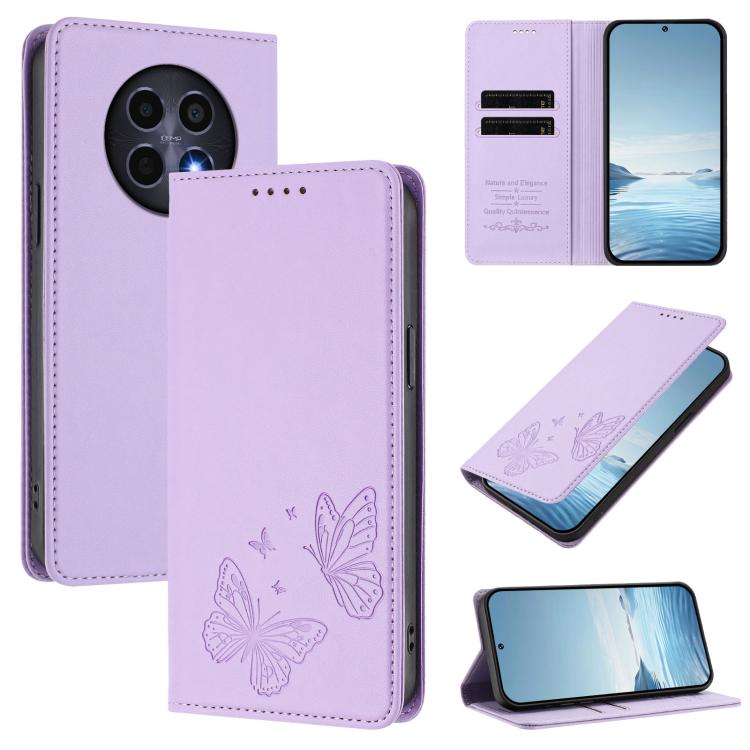 Strong Magnetic Dual Butterfly RFID Vegan Leather Phone Case, For Realme GT7 Pro / GT7 Pro Racing, For Realme C63 5G, For Realme 13 5G / 12 5G / 12x / 12x India, For Realme 13+, For Realme 13 4G / 12 4G / 12+ / Narzo 70 / P1                            ...