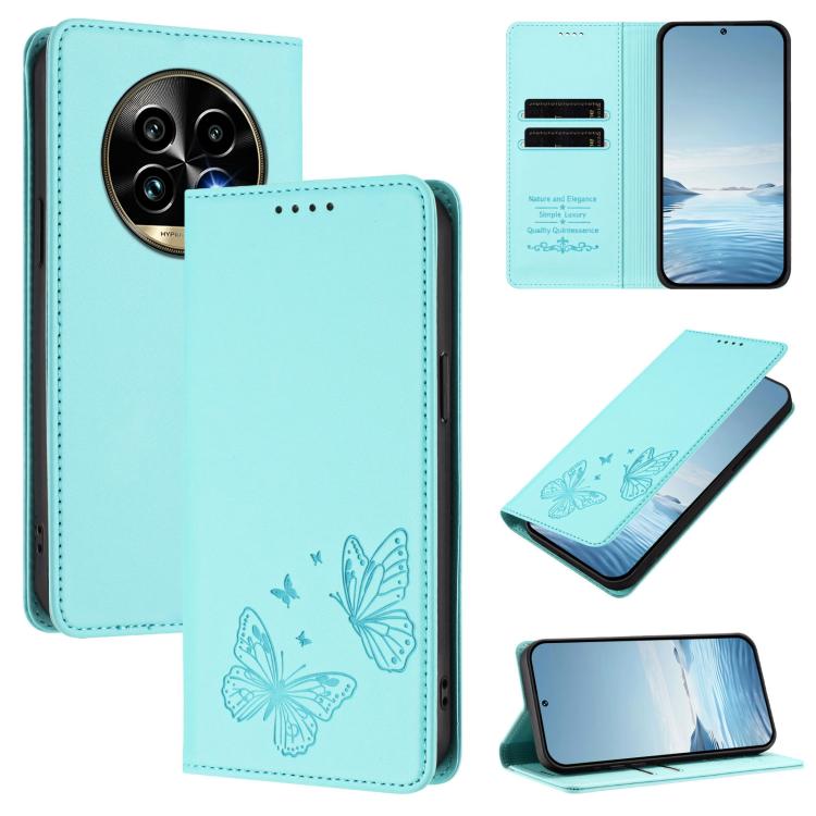 Strong Magnetic Dual Butterfly RFID Vegan Leather Phone Case, For Realme GT7 Pro / GT7 Pro Racing, For Realme C63 5G, For Realme 13 5G / 12 5G / 12x / 12x India, For Realme 13+, For Realme 13 4G / 12 4G / 12+ / Narzo 70 / P1                            ...