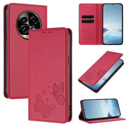 Strong Magnetic Dual Butterfly RFID Vegan Leather Phone Case, For Realme GT7 Pro / GT7 Pro Racing, For Realme C63 5G, For Realme 13 5G / 12 5G / 12x / 12x India, For Realme 13+, For Realme 13 4G / 12 4G / 12+ / Narzo 70 / P1                            ...